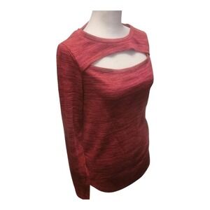 Juicy Couture red cutout long sleeve top with thumbholes